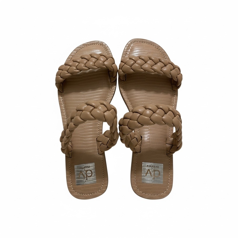Dolce Vita Women's Indy Beige Double Braided Strap Slide Sandals  Size 9.5 US
